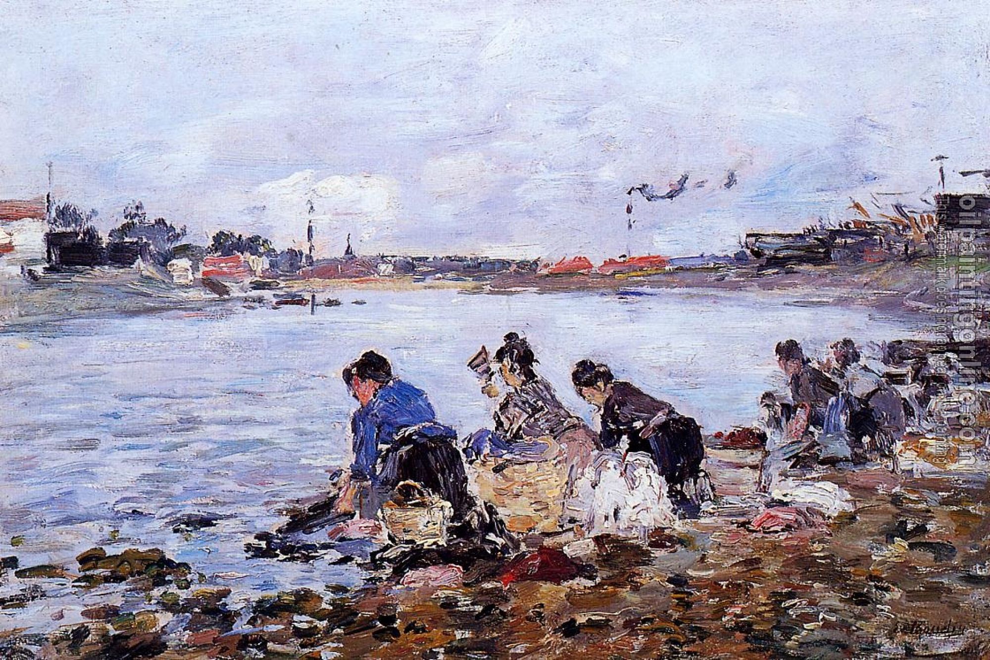 Boudin, Eugene - Laundresses on the Bankes of the Touques